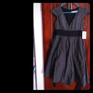 Black & White Polka Dot Swing Dress